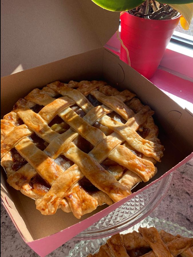 Homemade lattice-top pie