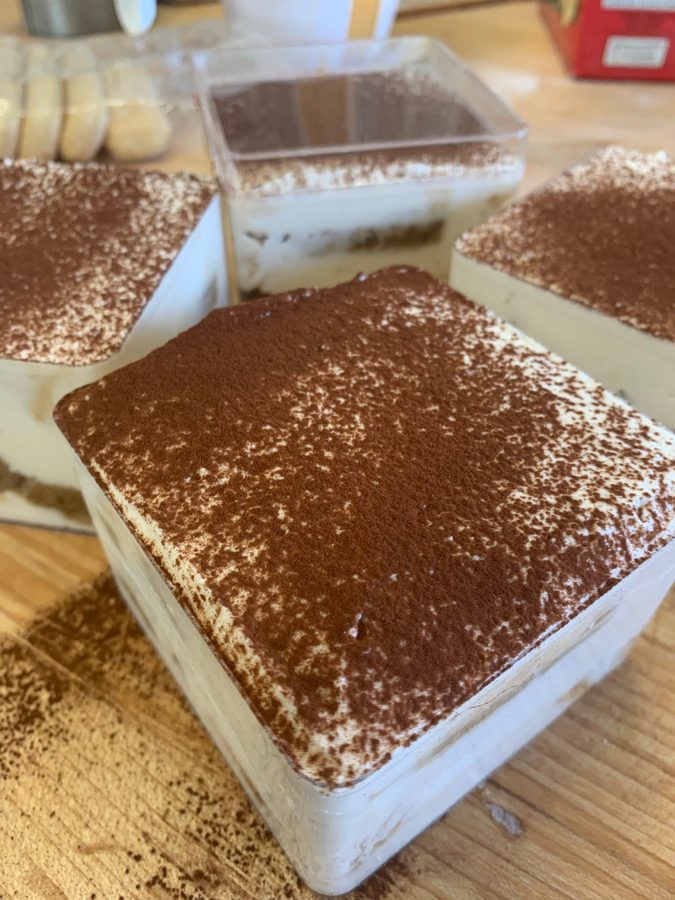 Homemade tiramisu cups